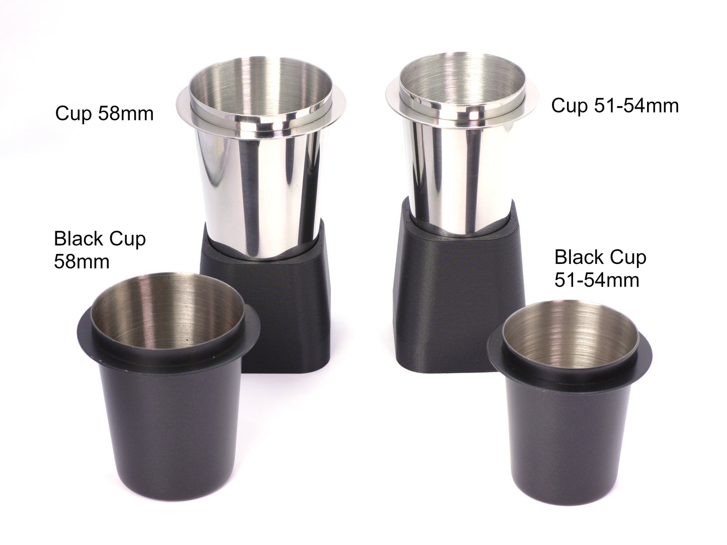 Eureka Mignon Set with Tilted Base | Magnetic Front Tray | Metallic Dosing Cup and Stand | Low Retention Kit | Reduced Coffee Spillage